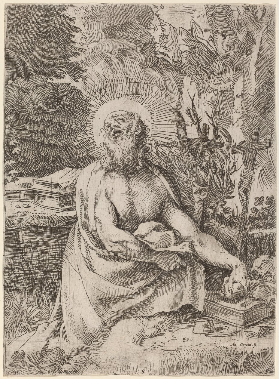 Szent Jeromos a vadonban alkotó: Annibale Carracci
