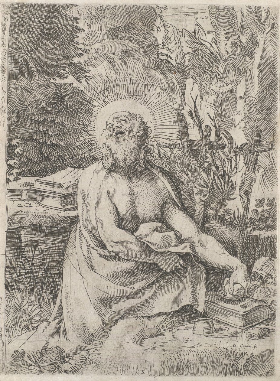 Szent Jeromos a vadonban, kb. 1591. alkotó: Annibale Carracci
