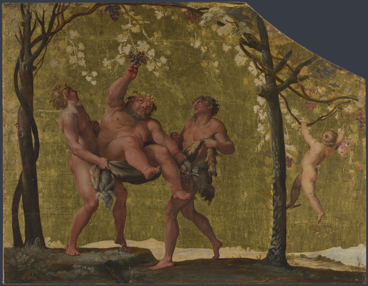 Silenus gyűjtés Szőlő, c. 1598 alkotó: Annibale Carracci