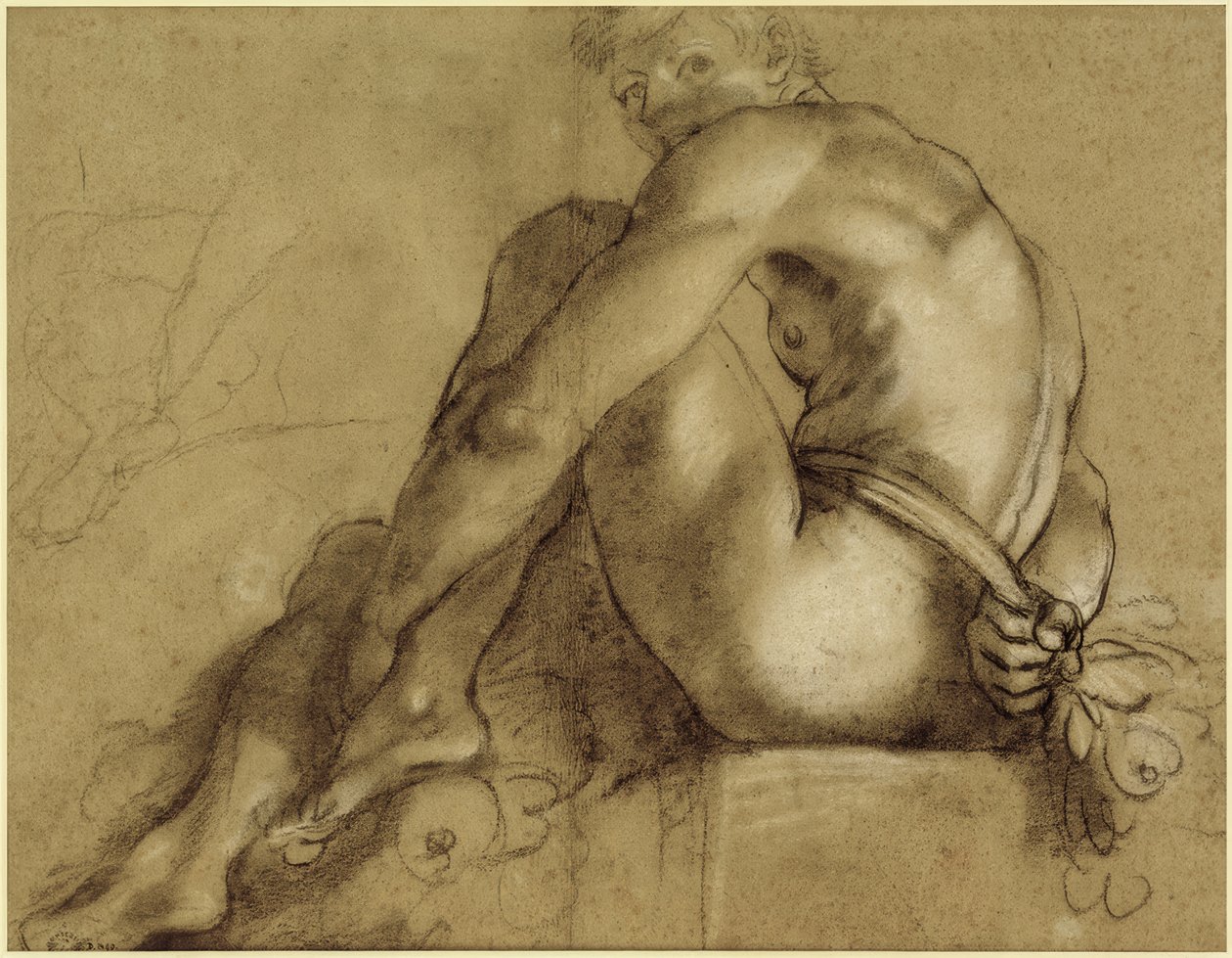 Meztelenül ülve alkotó: Annibale Carracci