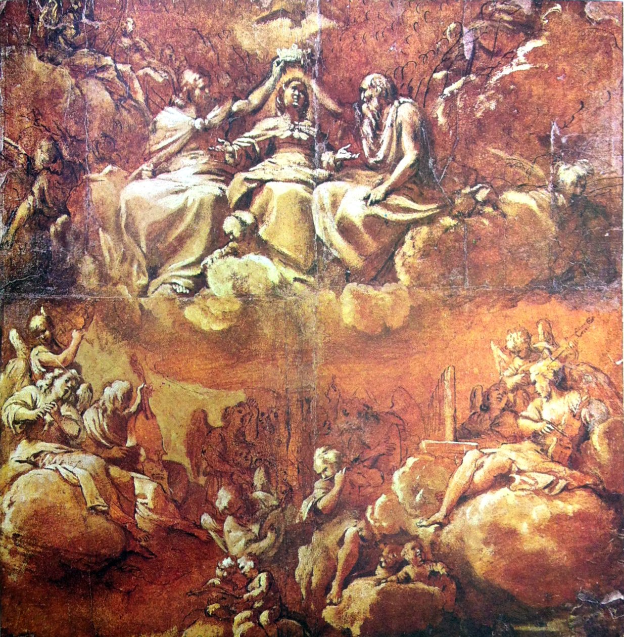 Tanulmány a Szűz Mária megkoronázásához - Annibale Carracci alkotó: Annibale Carracci