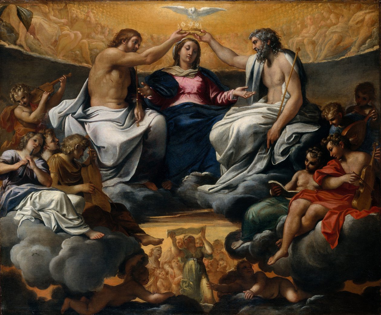 A Szűz koronázása, 1595 körül (olaj, vászon) alkotó: Annibale Carracci