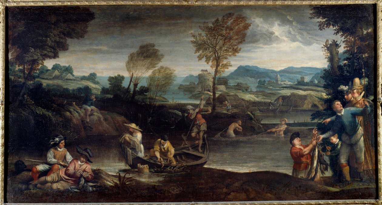 Annibale Carracci vagy Annibal Carrache horgászfestménye alkotó: Annibale Carracci