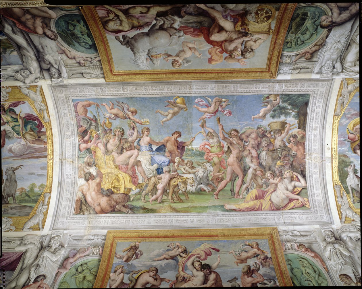 A Galleria di Carracci Carracci Hall részlete Bacchus és Ariadné diadala, 1597-1604 freskó alkotó: Annibale Carracci
