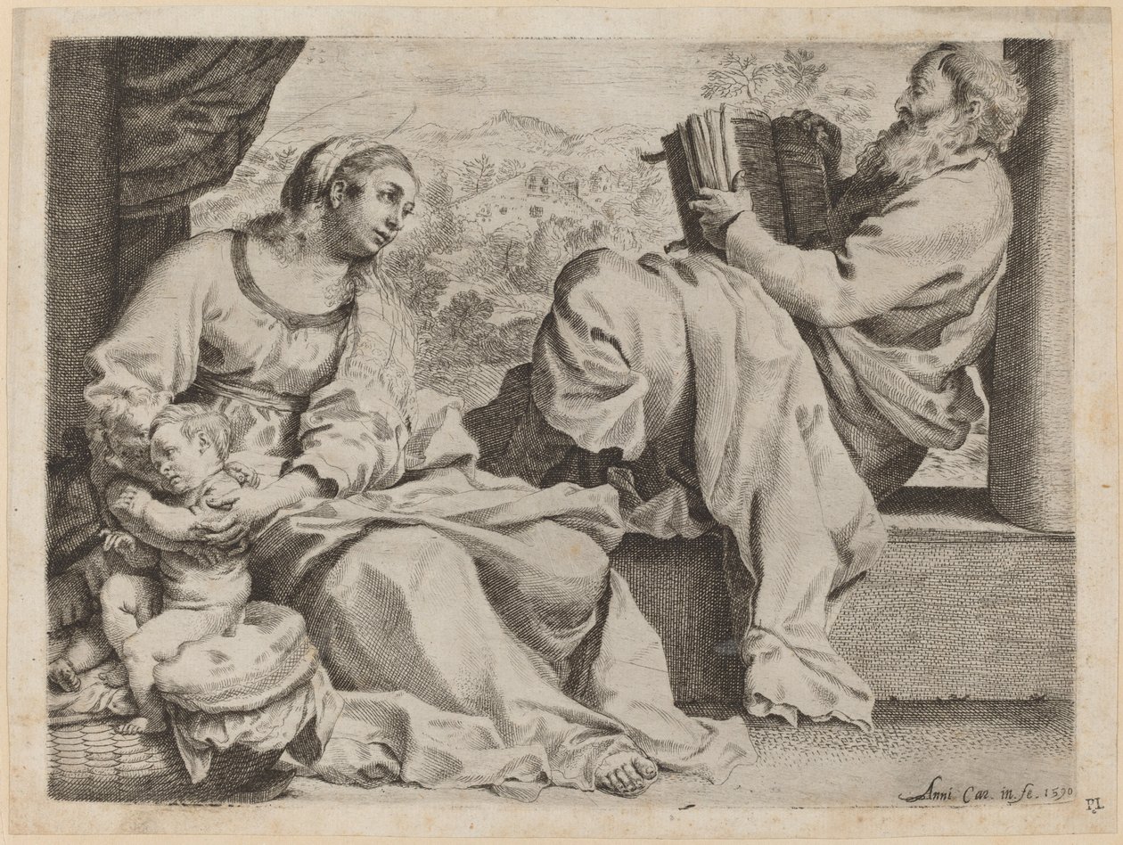 A Szent Család Keresztelő Szent Jánossal alkotó: Annibale Carracci