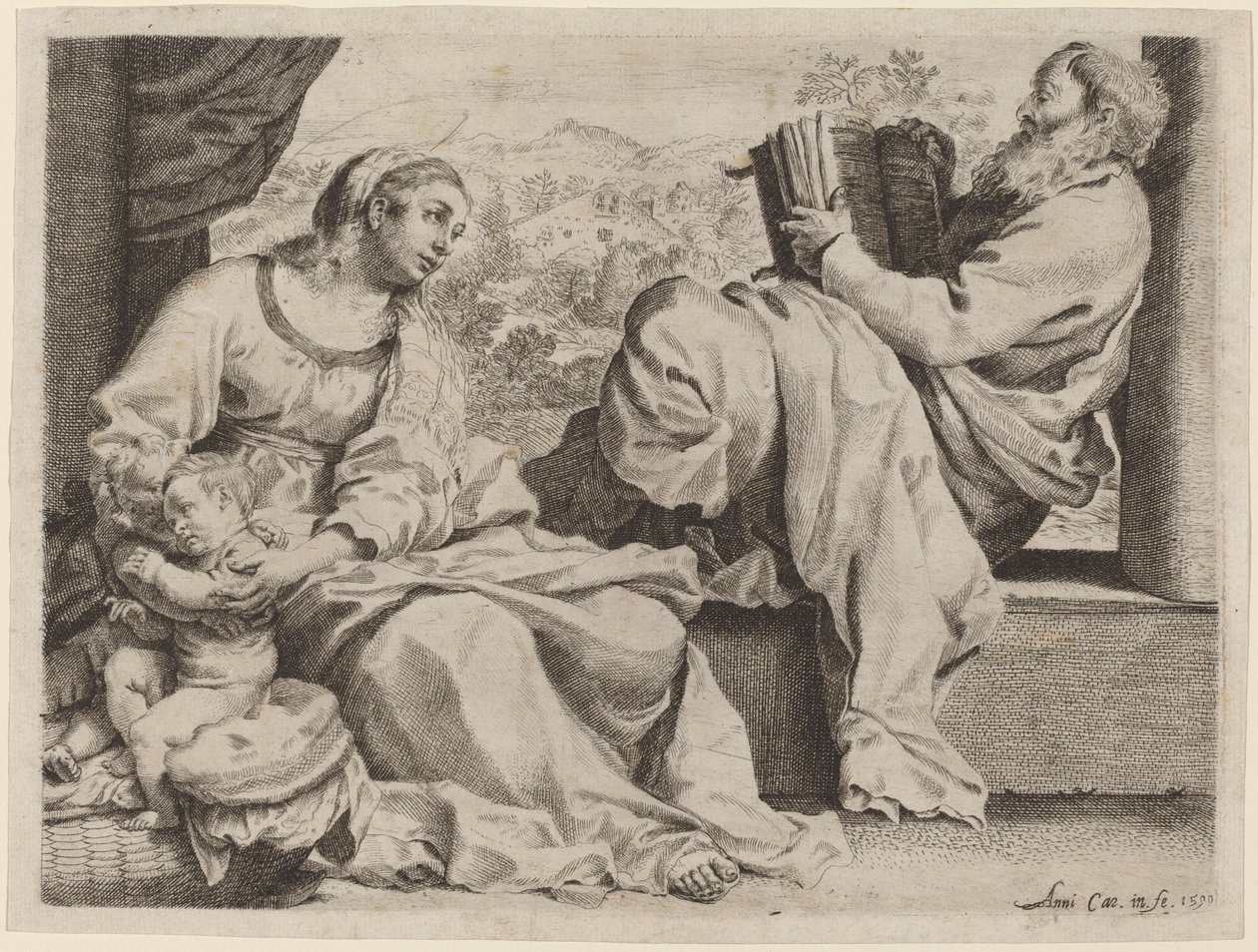 A Szent Család Keresztelő Szent Jánossal alkotó: Annibale Carracci