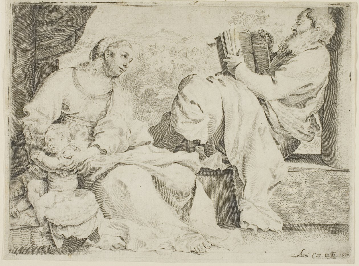 A Szent Család Keresztelő Szent Jánossal alkotó: Annibale Carracci