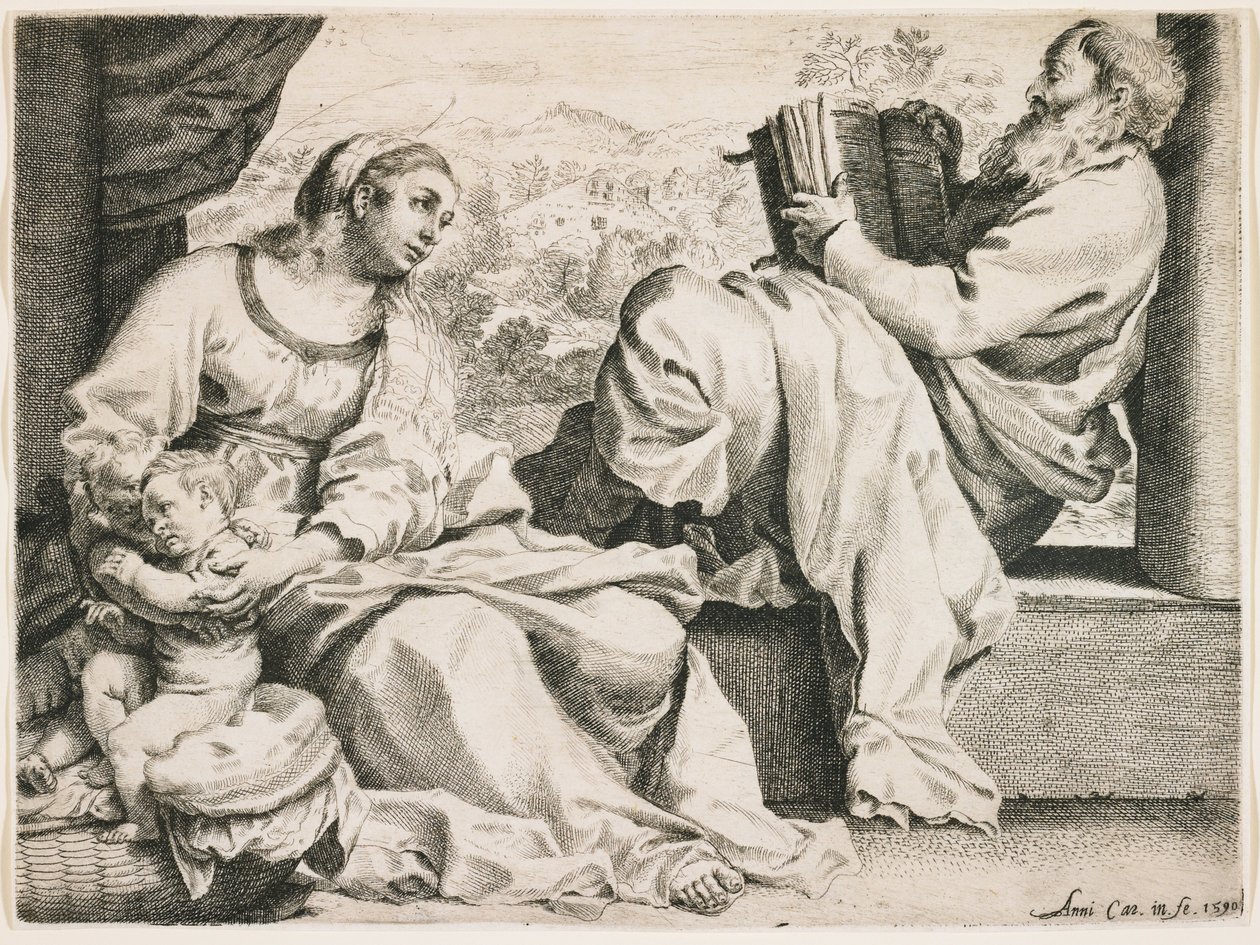 A Szent Család Keresztelő Szent Jánossal alkotó: Annibale Carracci