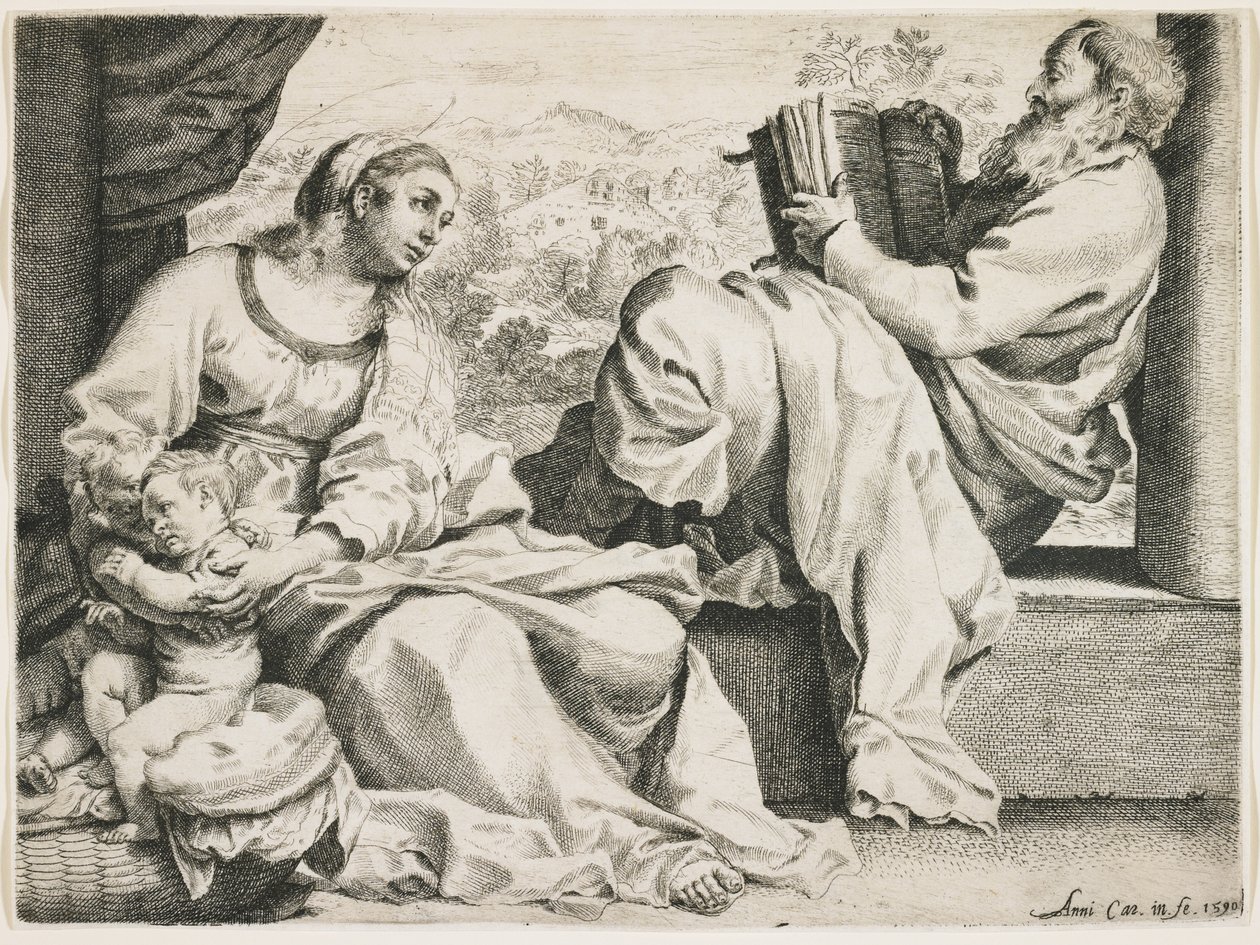 A Szent Család Keresztelő Szent Jánossal, 1590 alkotó: Annibale Carracci