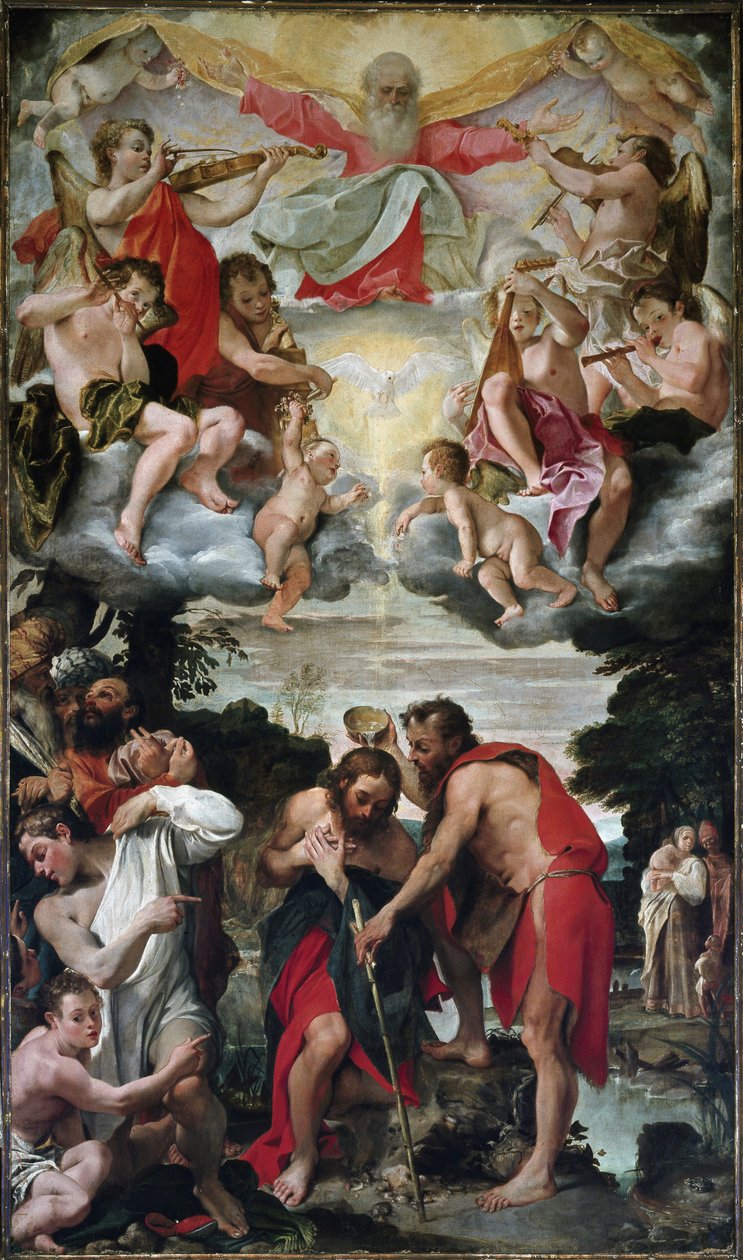 Krisztus keresztsége (olaj, vászon alkotó: Annibale Carracci