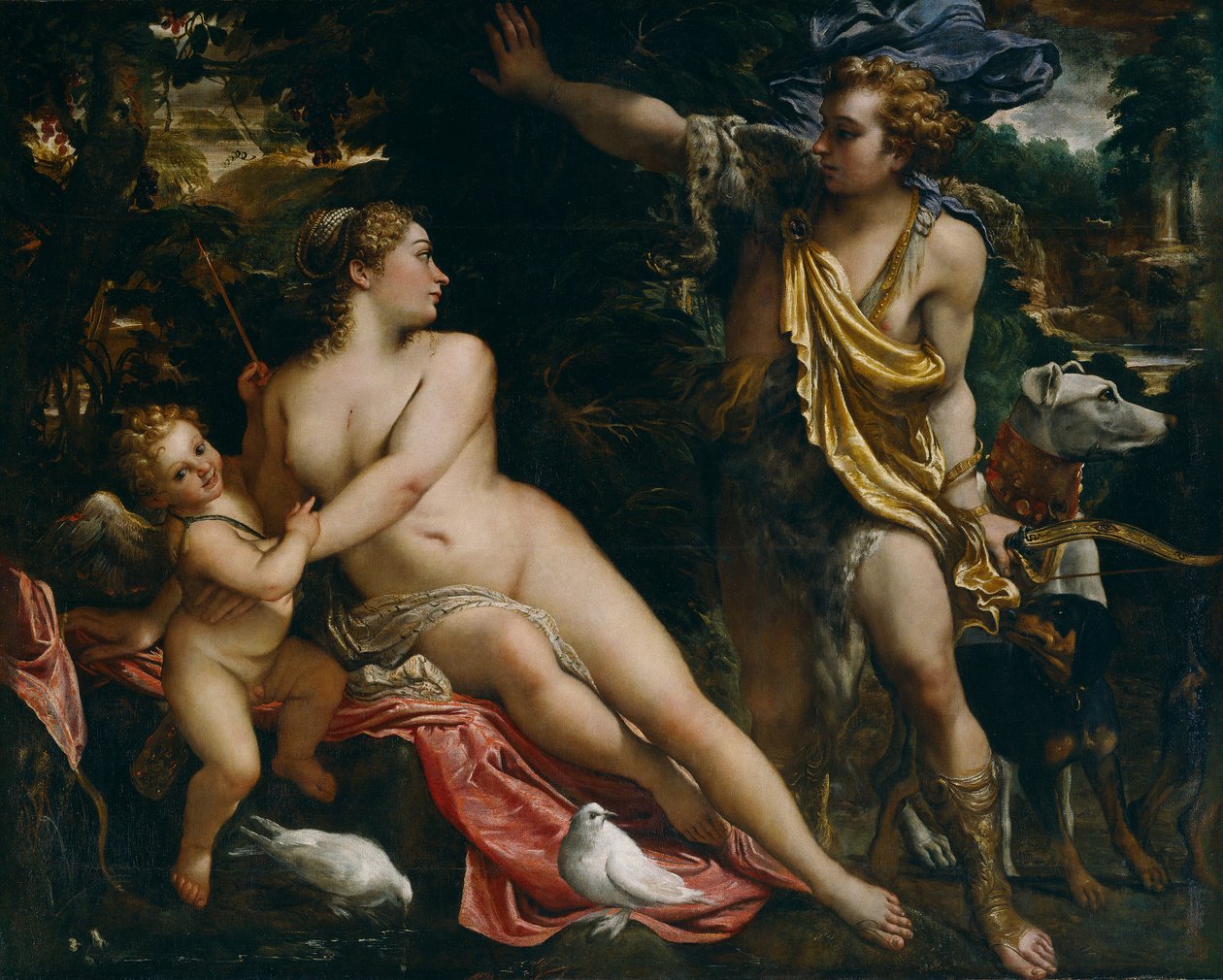 Vénusz, Adonisz és Ámor, 1590 körül alkotó: Annibale Carracci