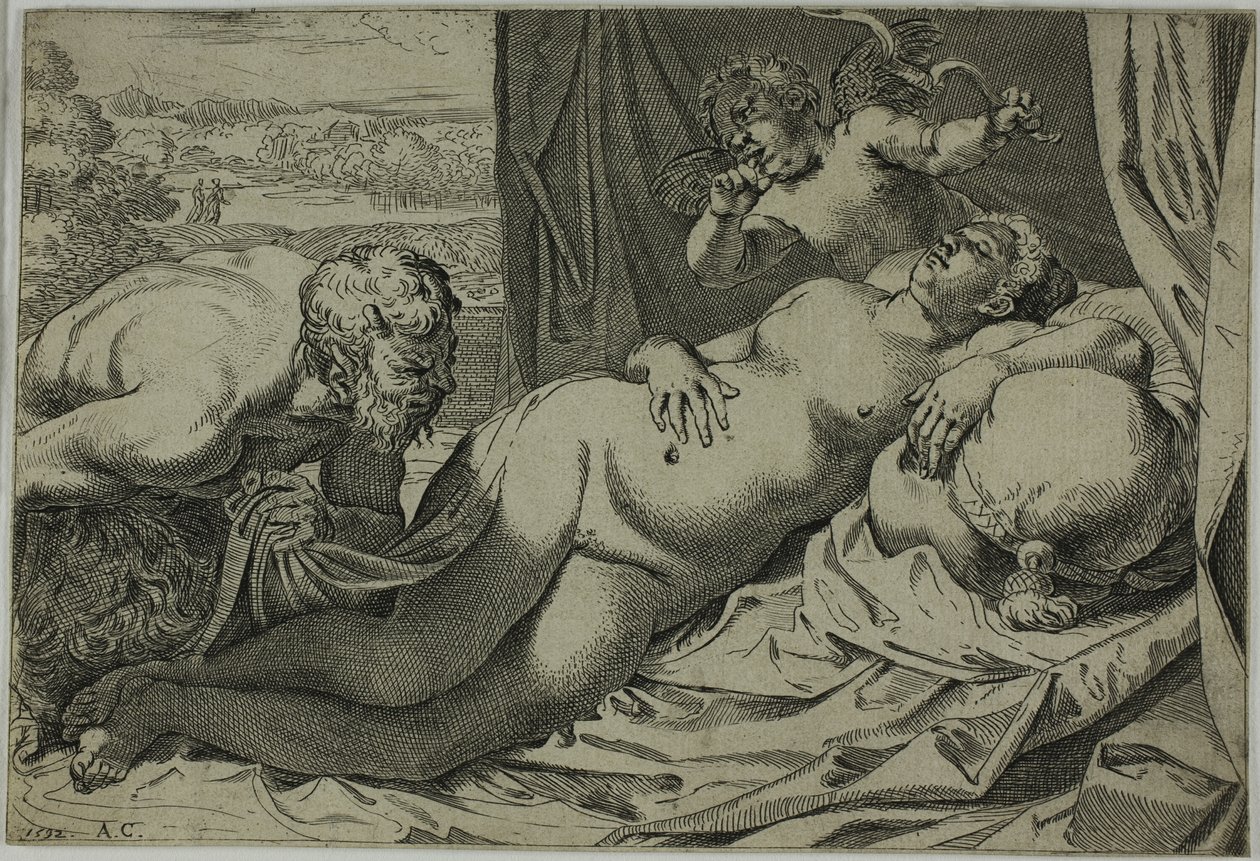 Vénusz és Szatír alkotó: Annibale Carracci