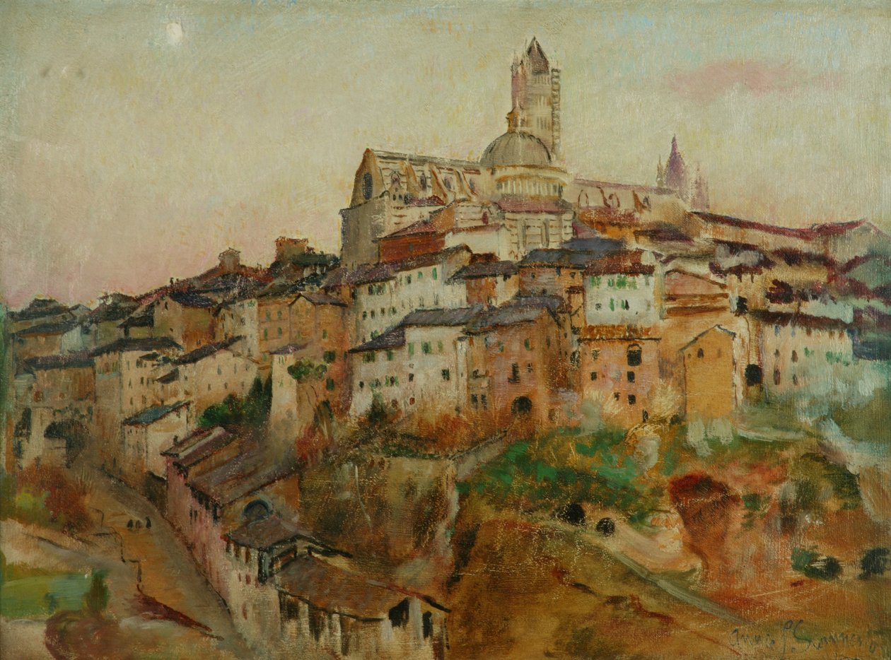 Siena városa (olaj, vászon) alkotó: Annie Louisa Swynnerton