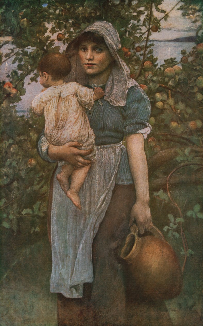 A fiatal anya, c1887, c1930. alkotó: Annie Louisa Swynnerton