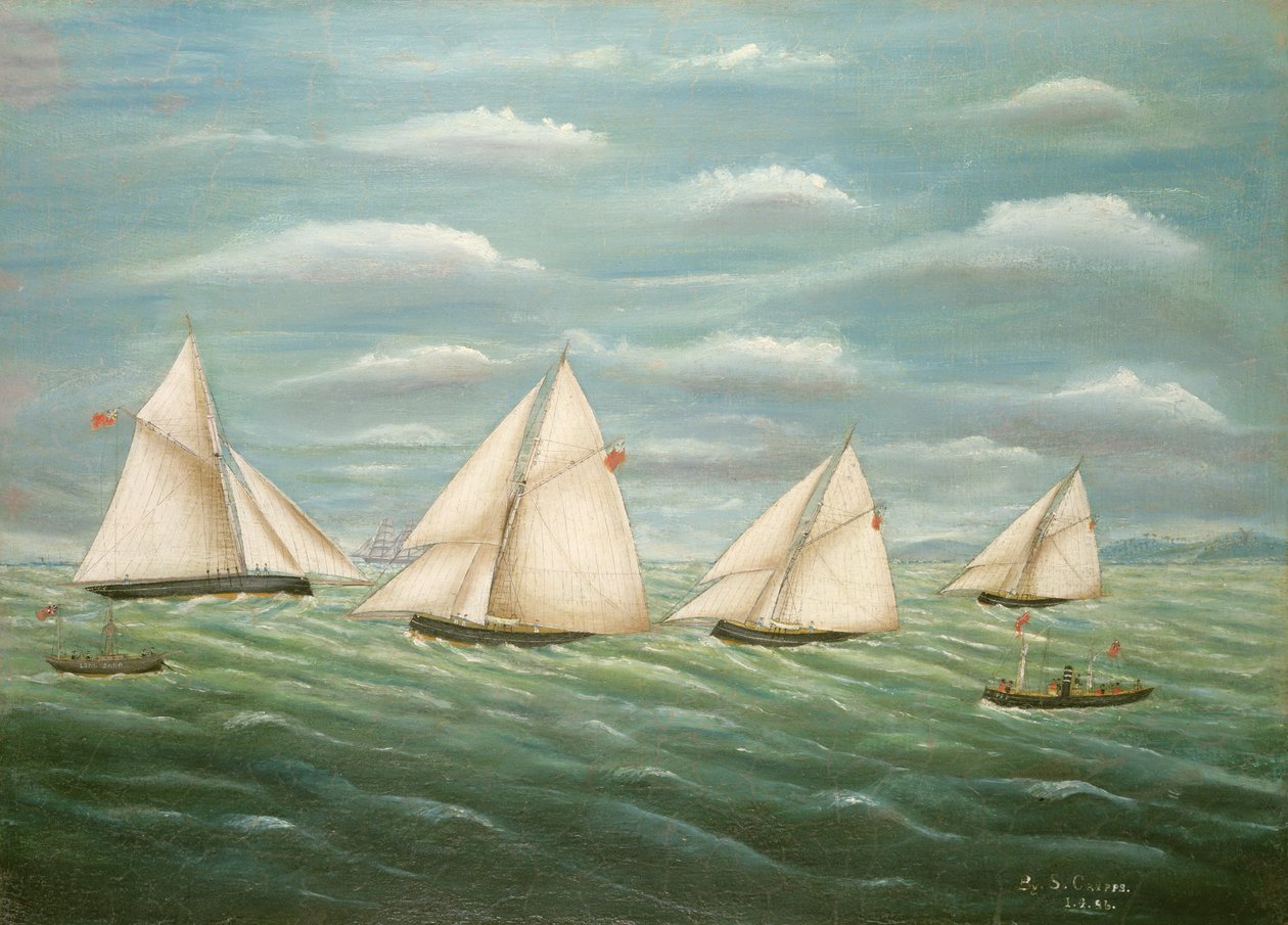 Regatta a Long Sand Lightship-nél, Primitive School, 19. század alkotó: Unbekannt Unbekannt
