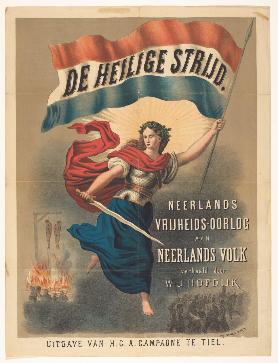 A szent csata plakátja, Willem Jacobszoon Hofdijk alkotó: Anonymous