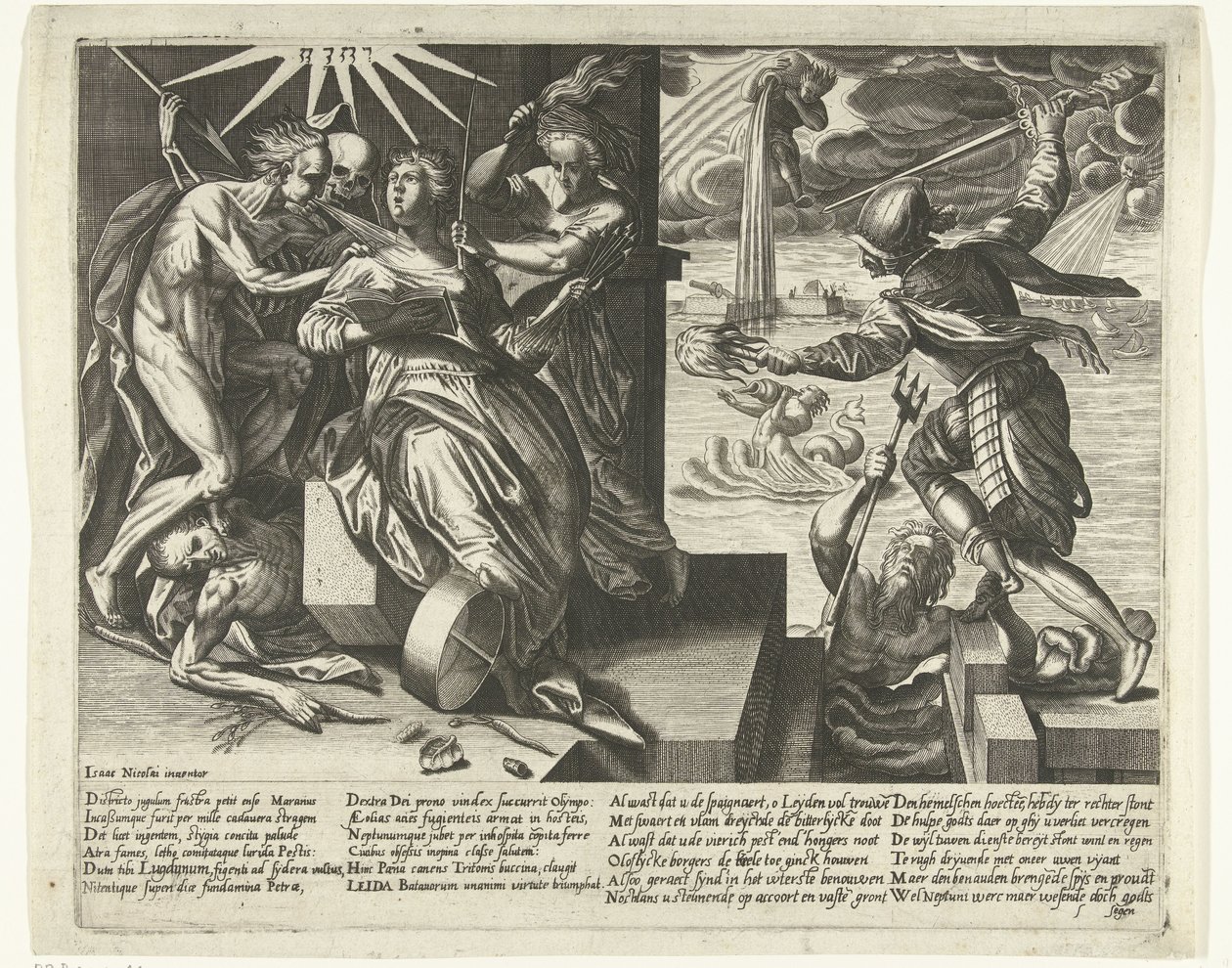 Leiden szorongásának és megkönnyebbülésének allegóriája, 1574 alkotó: Anonymous