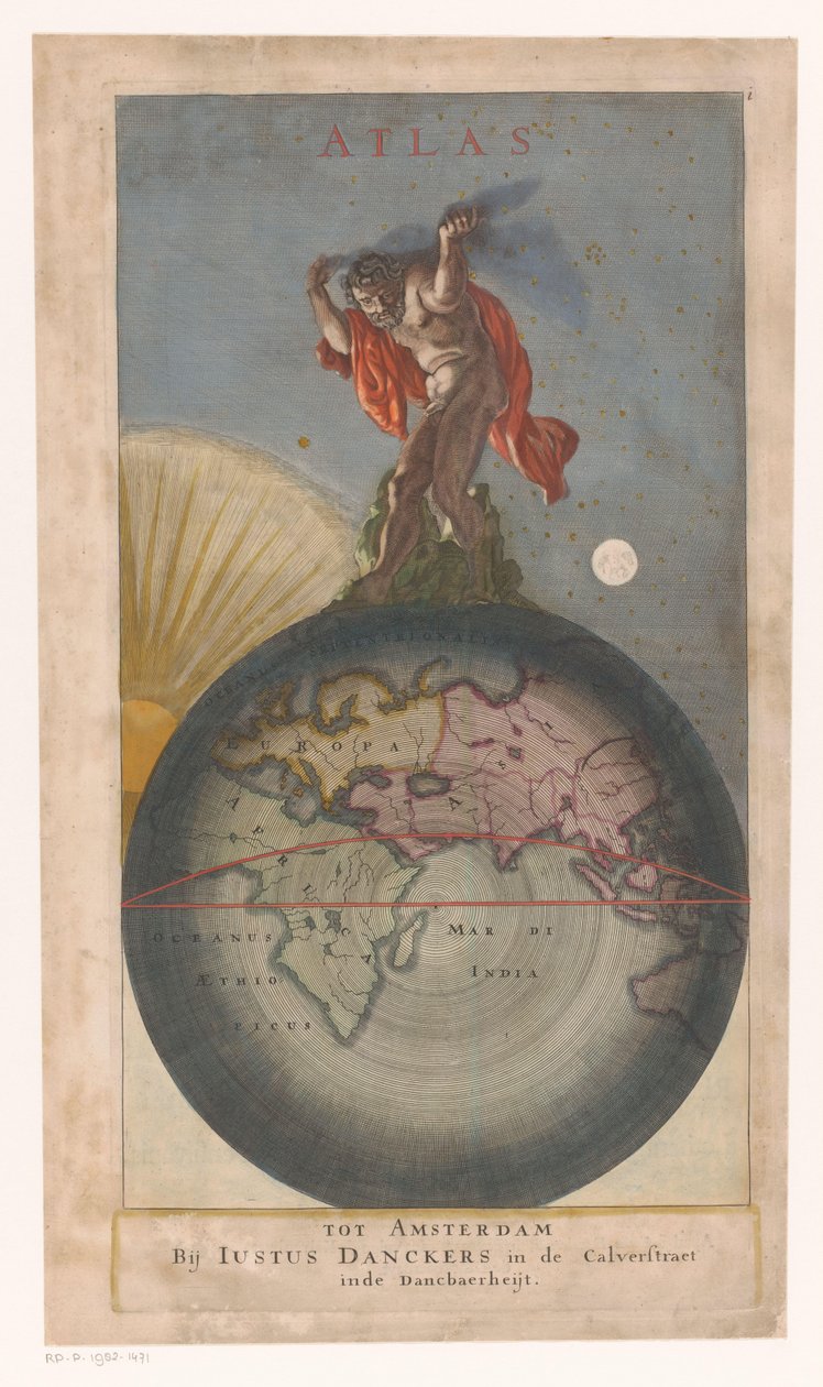 Atlasz a földgömbön Címlap ehhez: Justus Danckerts, Atlas, s.a. alkotó: Anonymous