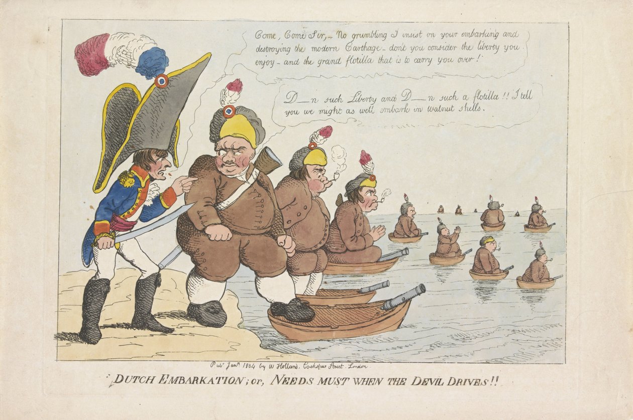 Bataafse vloot, 1804 holland beszállás; vagy kell, amikor az ördög hajt!! (cím a tárgyon) alkotó: Anonymous