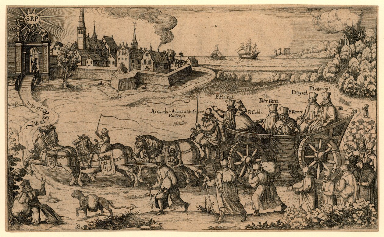 Bedevaart van de verdreven Boheemse en Hongaarse jezuïeten naar het Amsterdamse rasphuis, 1619 A Böheimb és Hungern királyságból kiűzött jezsuiták Wallfarth-ot Saint Raspinóba és Ponóba / Amszterdamba vitték a büntetés-végrehajtási intézetben (cím alkotó: Anonymous