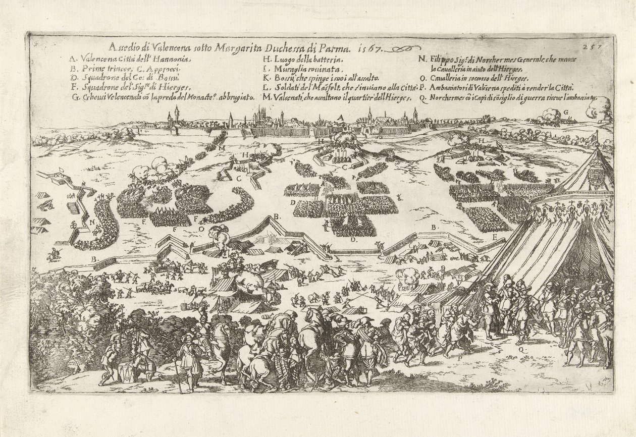 Beleg van Valenciennes, 1567 Valencena ostroma Margarita pármai hercegnő alatt. 1567 (cím a tárgyon) alkotó: Anonymous