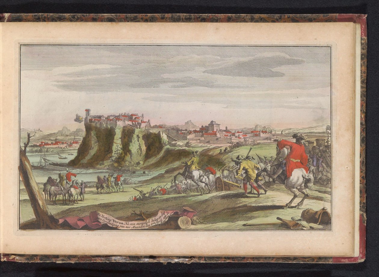 Verua ostroma, 1702 körül A Verua erőd. Nehéz ostrom és hat hónapig tartó vitéz védekezés után április 8-án megadta magát a franciáknak (cím a tárgyon) alkotó: Anonymous