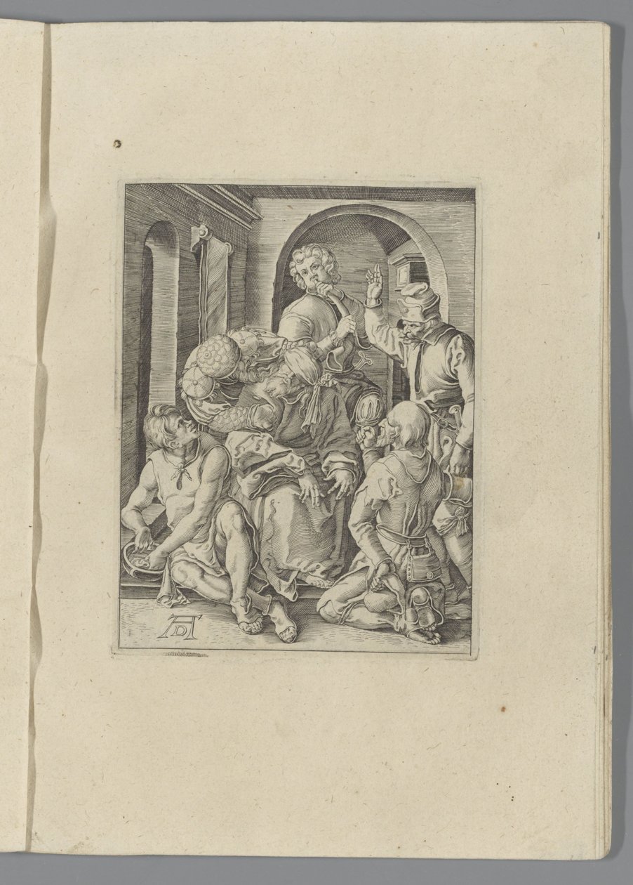 Krisztus megcsúfolása A kis szenvedély (sorozat címe) Passio Christi Ab Alberto Durer Nurenburgensi Effigiata (sorozat címe) alkotó: Anonymous
