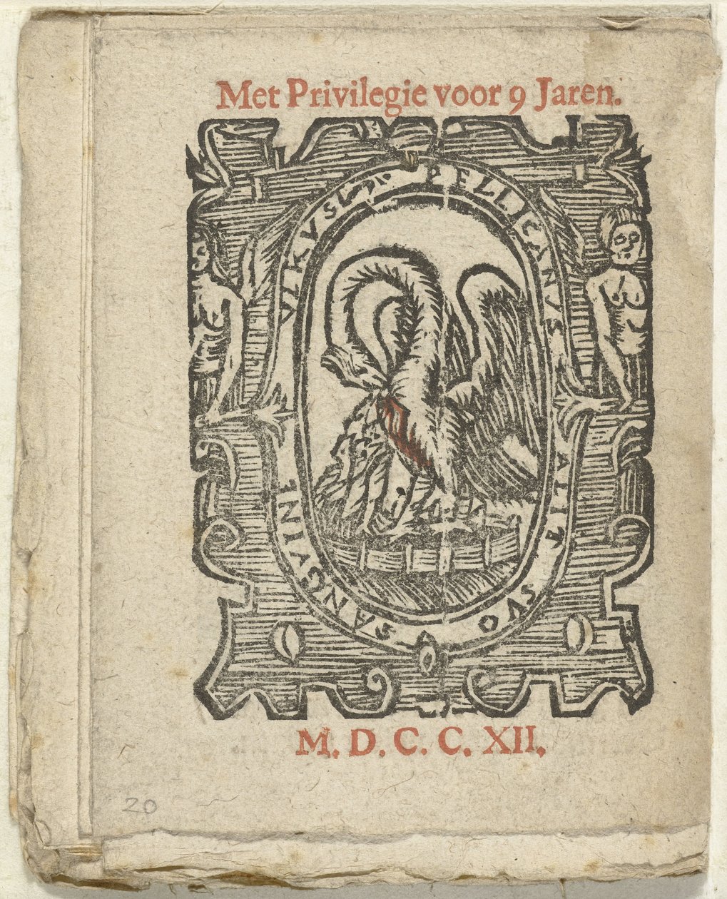 Lap kiadói jelzéssel, 1712 Amelyben Lidt de Maen van / ahol meghalsz / meztelenül távozol, hacsak nem nagyszerű hang; Als Peste / Pleures is / ende sulck quaet / oock niet sonder des Meestersraet (cím a tárgyon) alkotó: Anonymous