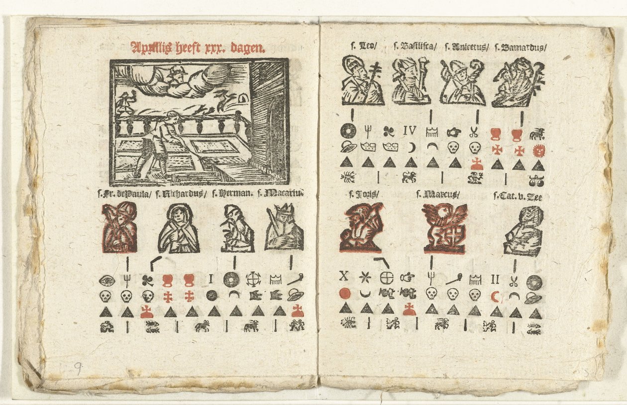 Oldalak az 1712. április havi előrejelzéssel alkotó: Anonymous
