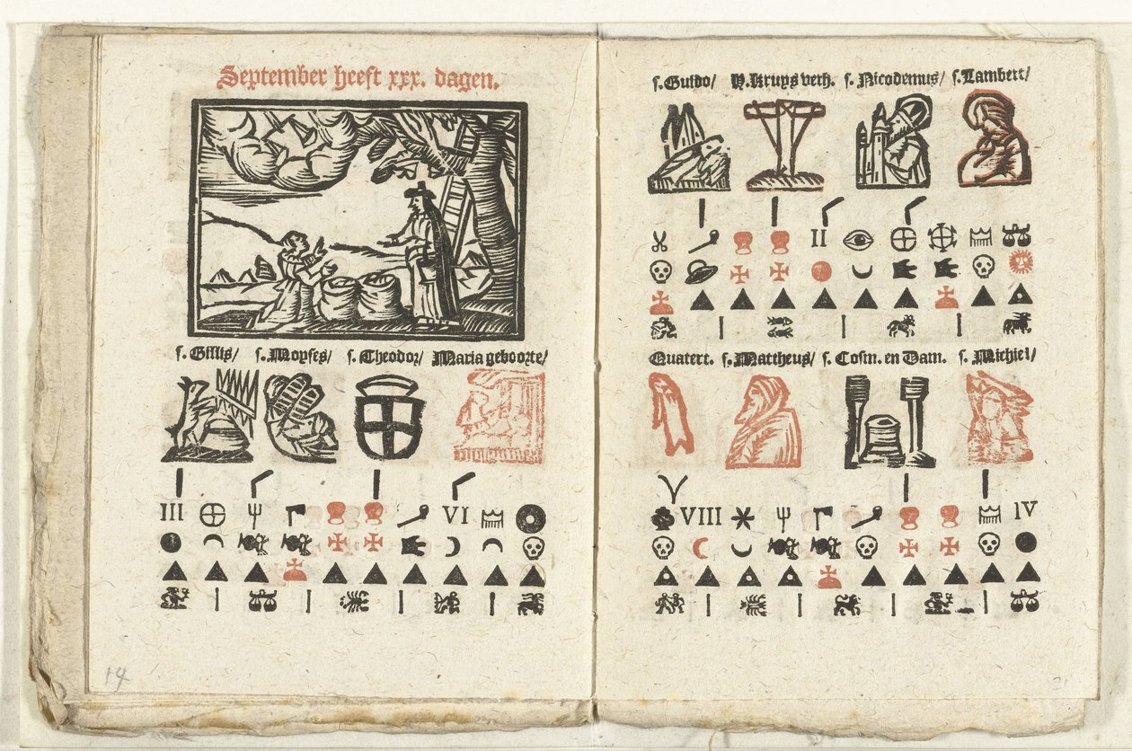 Oldalak az 1712. szeptember havi előrejelzéssel alkotó: Anonymous