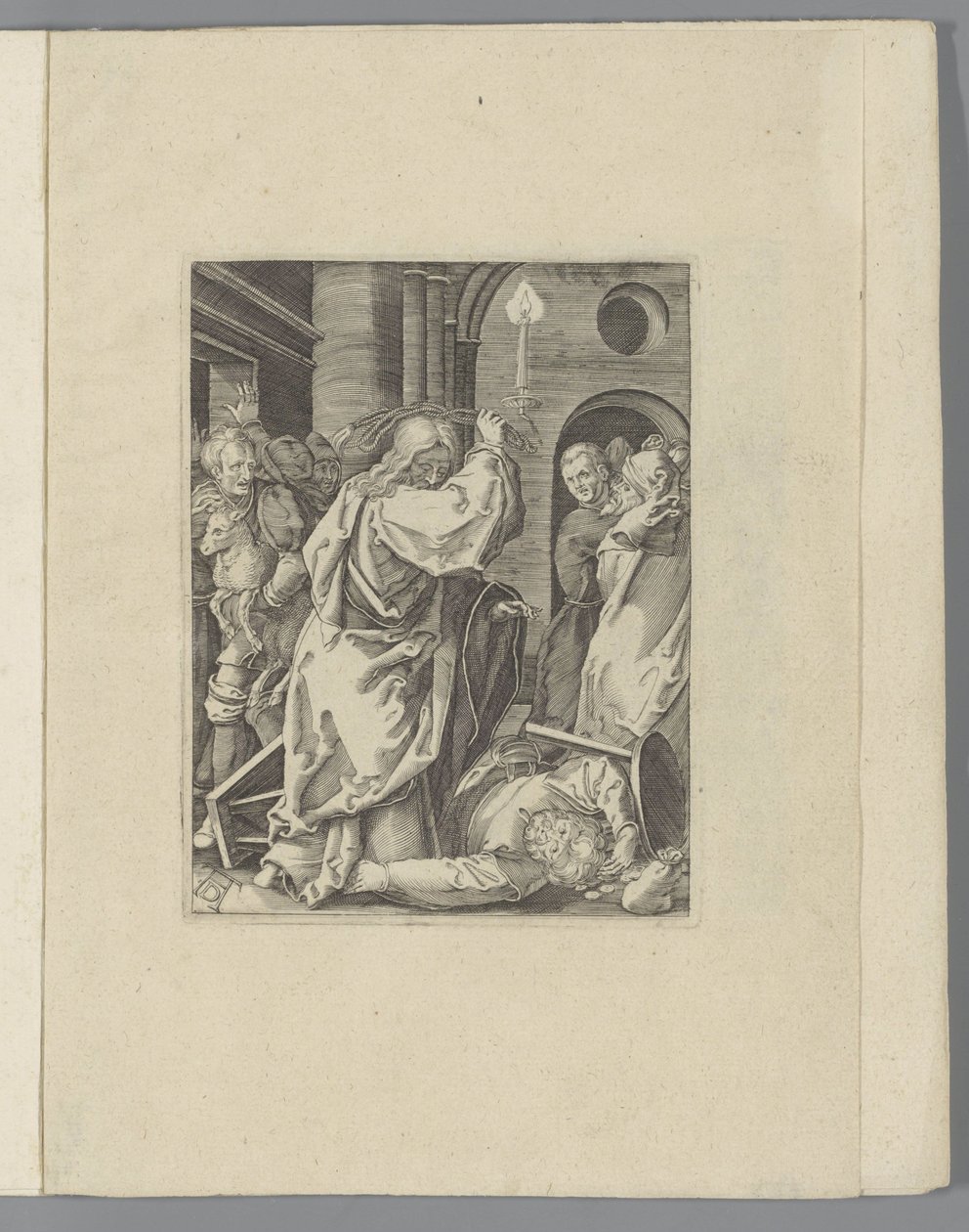 Krisztus kiűzi a pénzváltókat a templomból A kis szenvedély (sorozat címe) Passio Christi Ab Alberto Durer Nurenburgensi Effigiata (sorozat címe) alkotó: Anonymous