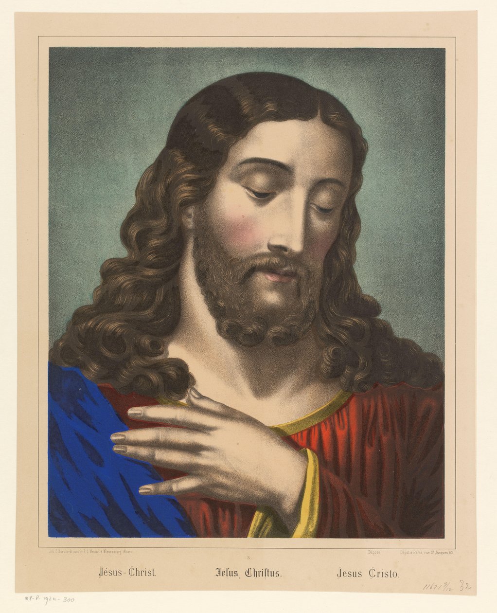 Krisztus kezével a mellén Jézus Krisztus / Jézus Krisztus / Jesus Cristo (cím a tárgyon) alkotó: Anonymous