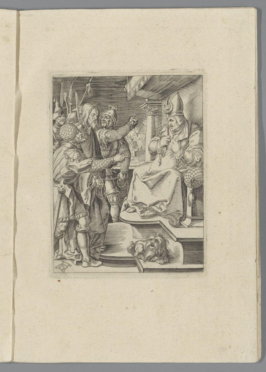 Krisztus Kajafásért De kleine Passie (sorozat címe) Krisztus szenvedése, a nürnbergi Albert Durer képmása (sorozat címe) alkotó: Anonymous