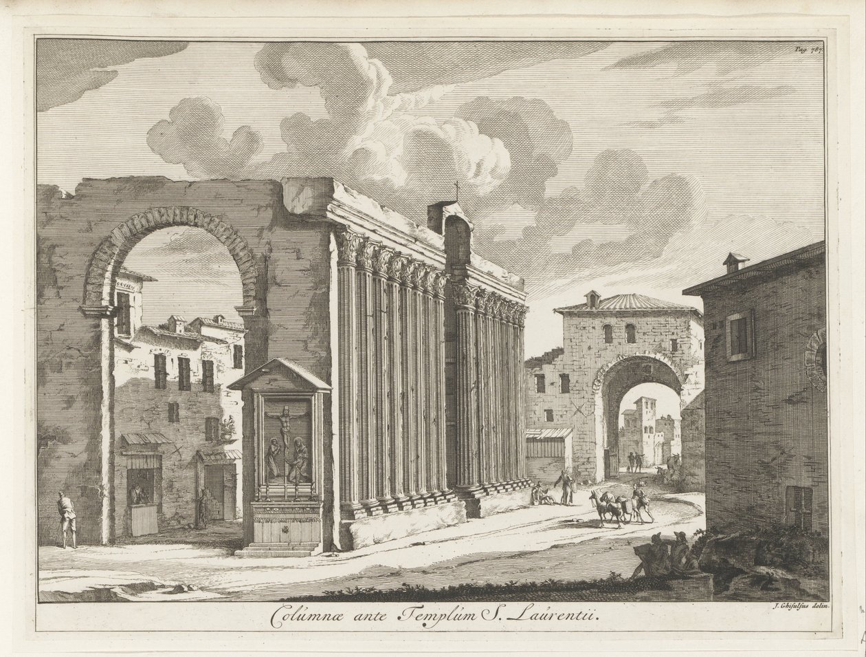 San Lorenzo és Róma oszlopcsarnoka S. Laurentii templomának oszlopai (cím a tárgyon) Olasz festmények folyóiratai (sorozat címe) alkotó: Anonymous