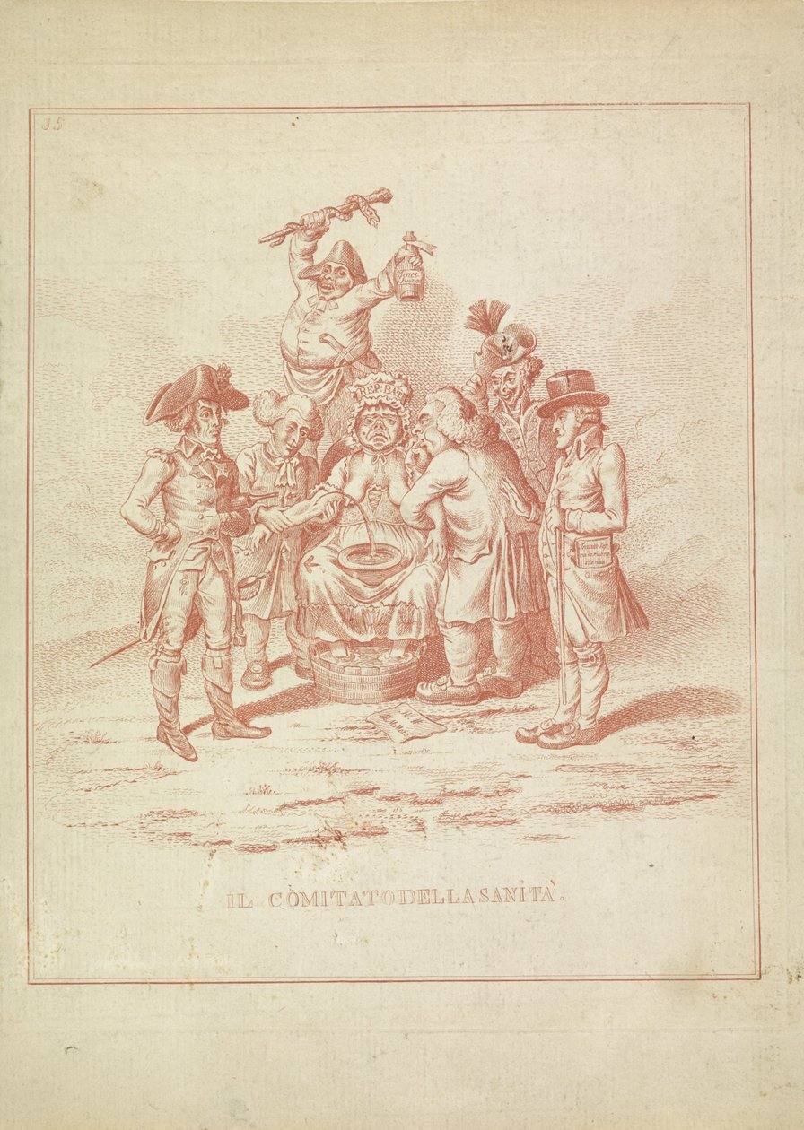 Egészségügyi Bizottság, 1795 Il Comitato della Sanita (cím a tárgyon) Hollandia Regenerata (olasz példány) (sorozat címe) alkotó: Anonymous