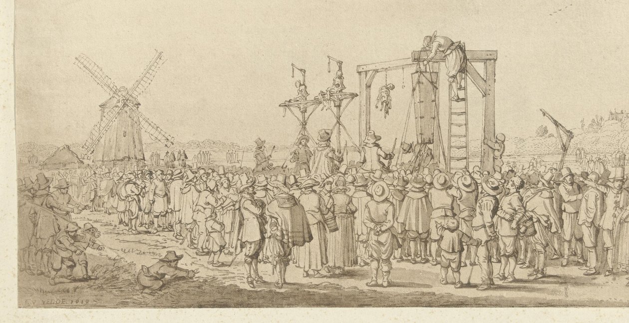 Ledenberg koporsója az akasztófára akasztott, 1619 alkotó: Anonymous