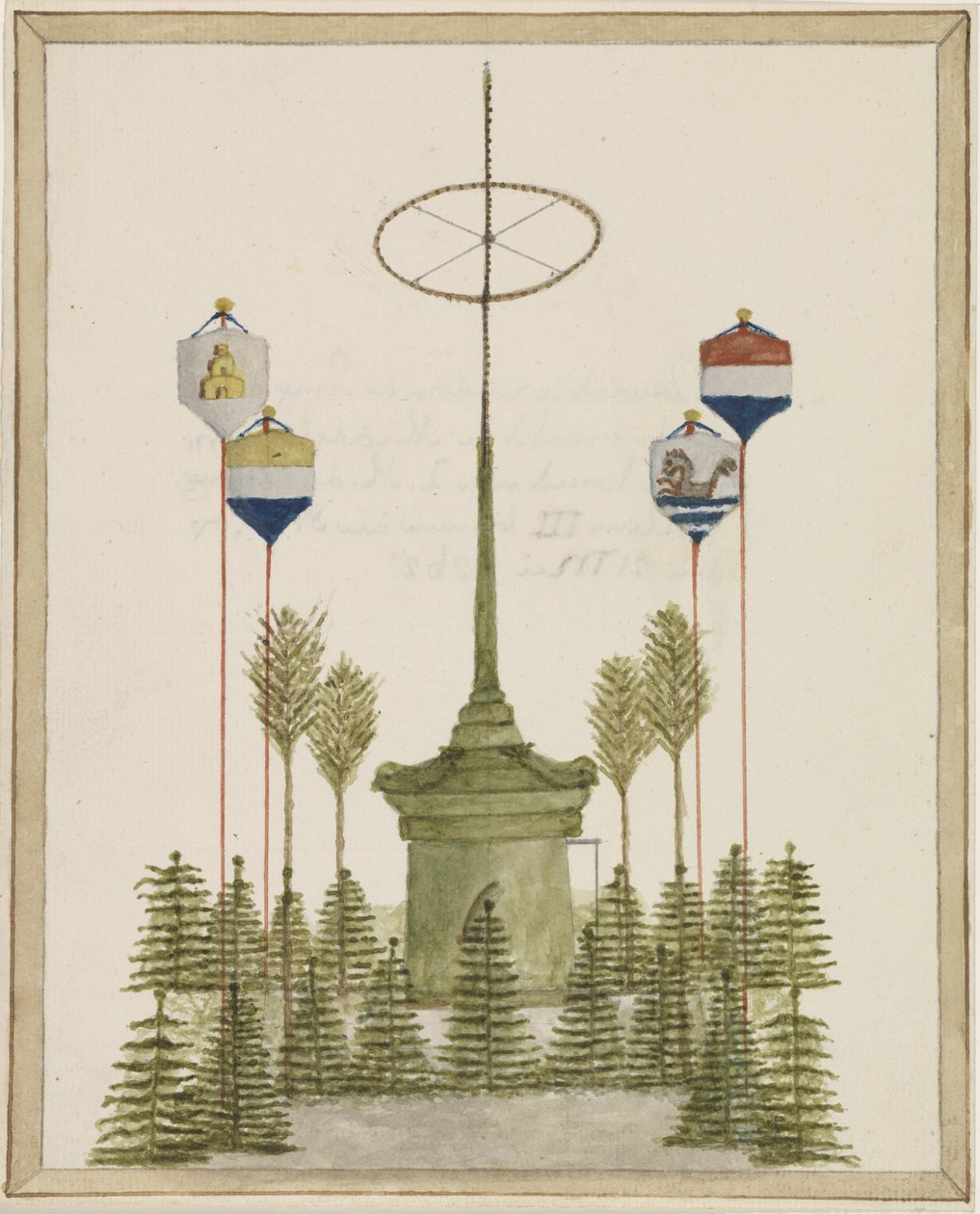 Díszítés a middelburgi Grote Markt Pompa körül, III. Willem király őfelsége a városba érkezésekor, 1862. május 21-én (cím a tárgyon) alkotó: Anonymous
