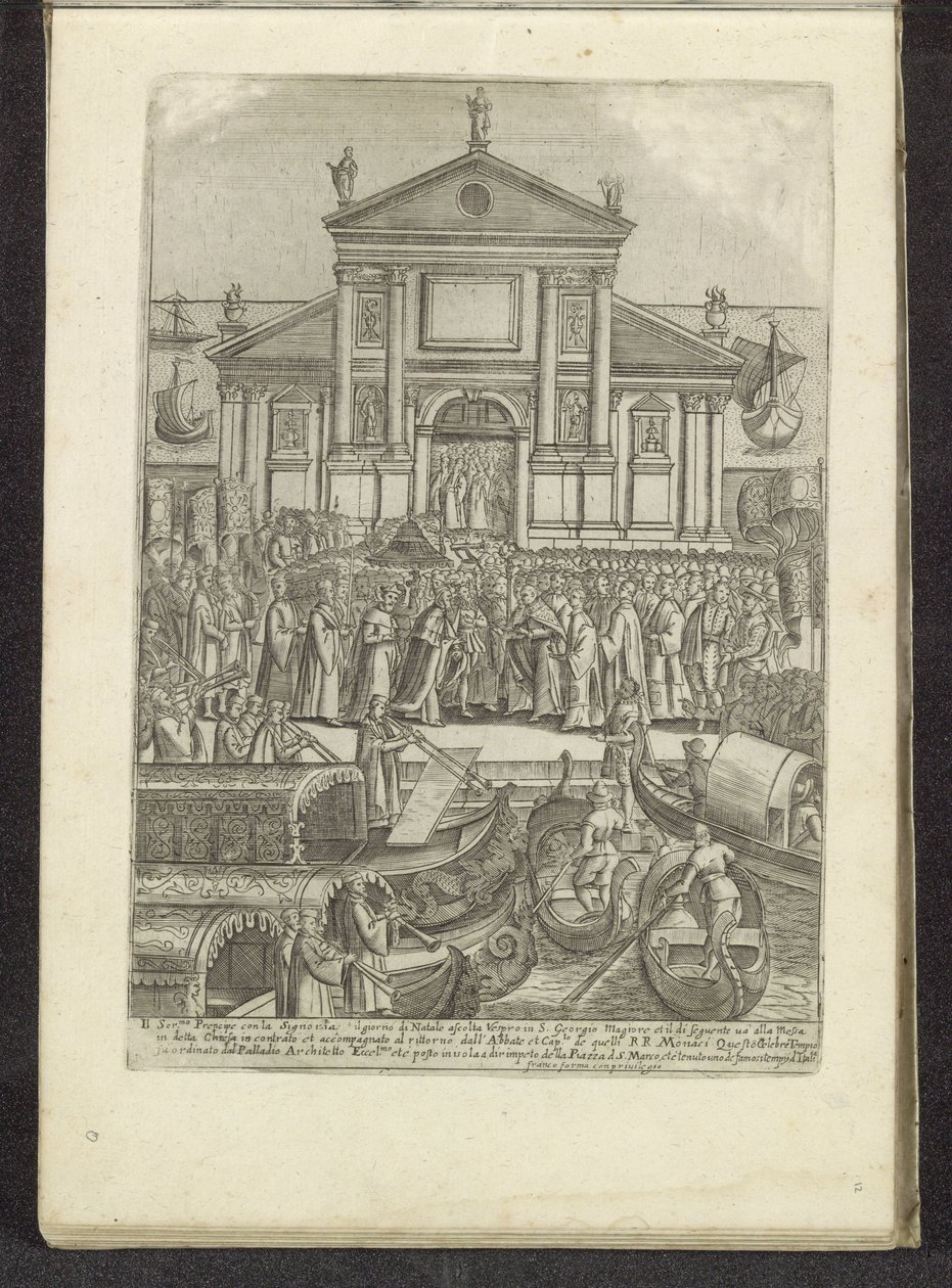 Doge en Serenissima Signoria voor de kerk van San Giorgio Maggiore te Venetië Scènes uit het Venetiaanse Leven (sorozat címe) Habiti d