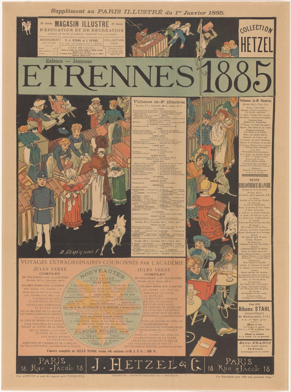 A párizsi J. Hetzel & Cie alaplistája Etrennes 1885 (cím a tárgyon) alkotó: Anonymous