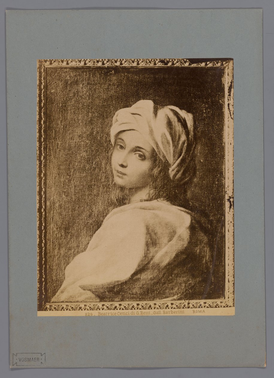 Guido Reni Beatrice Cenci festett portréjának fotóreprodukciója a Galleria Barberiniben, Rómában Beatrice Cenci di G. Reni - Gall. Barberini (cím a tárgyon) Roma (sorozat címe a tárgyon) alkotó: Anonymous
