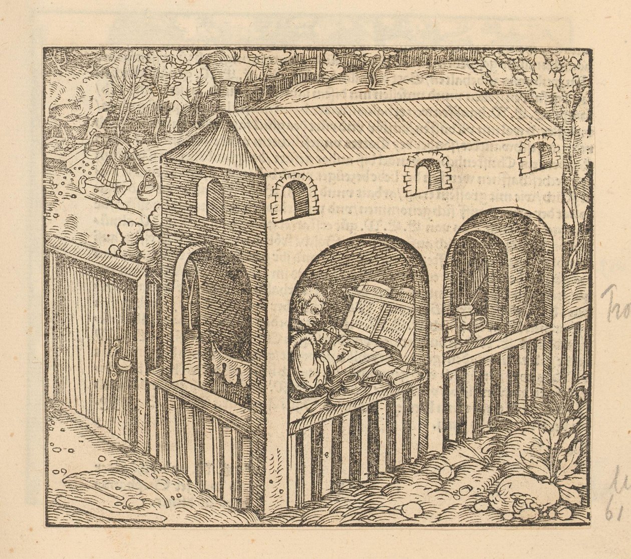 Francesco Petrarca ír a házában alkotó: Anonymous