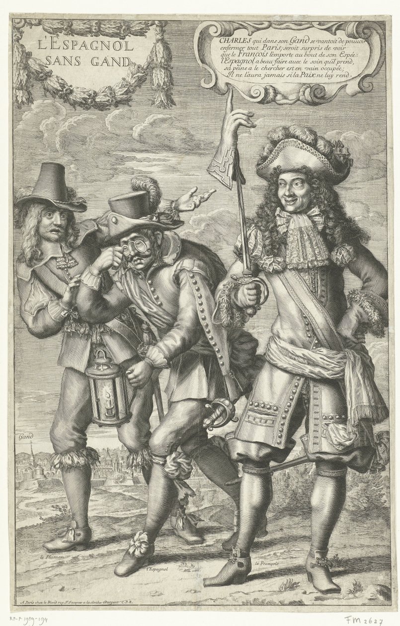 Francia karikatúra Gent elvesztéséről, 1678 L
