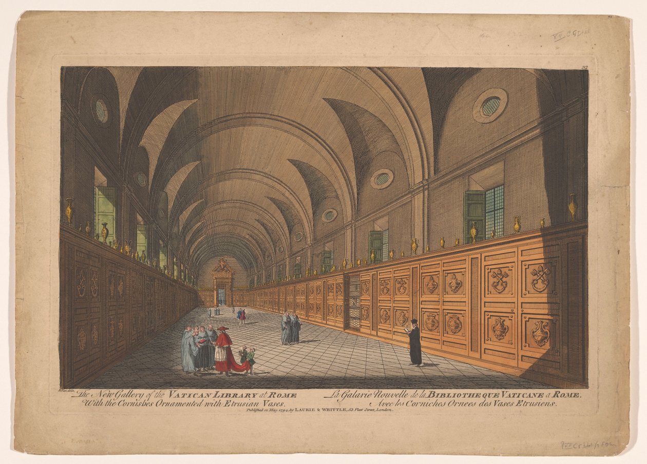 Galéria a Vatikáni Könyvtárban A Vatikáni Könyvtár új galériája Rómában / La Galarie Nouvelle de la Bibliotheque Vaticane a Rome (cím a tárgyon) alkotó: Anonymous