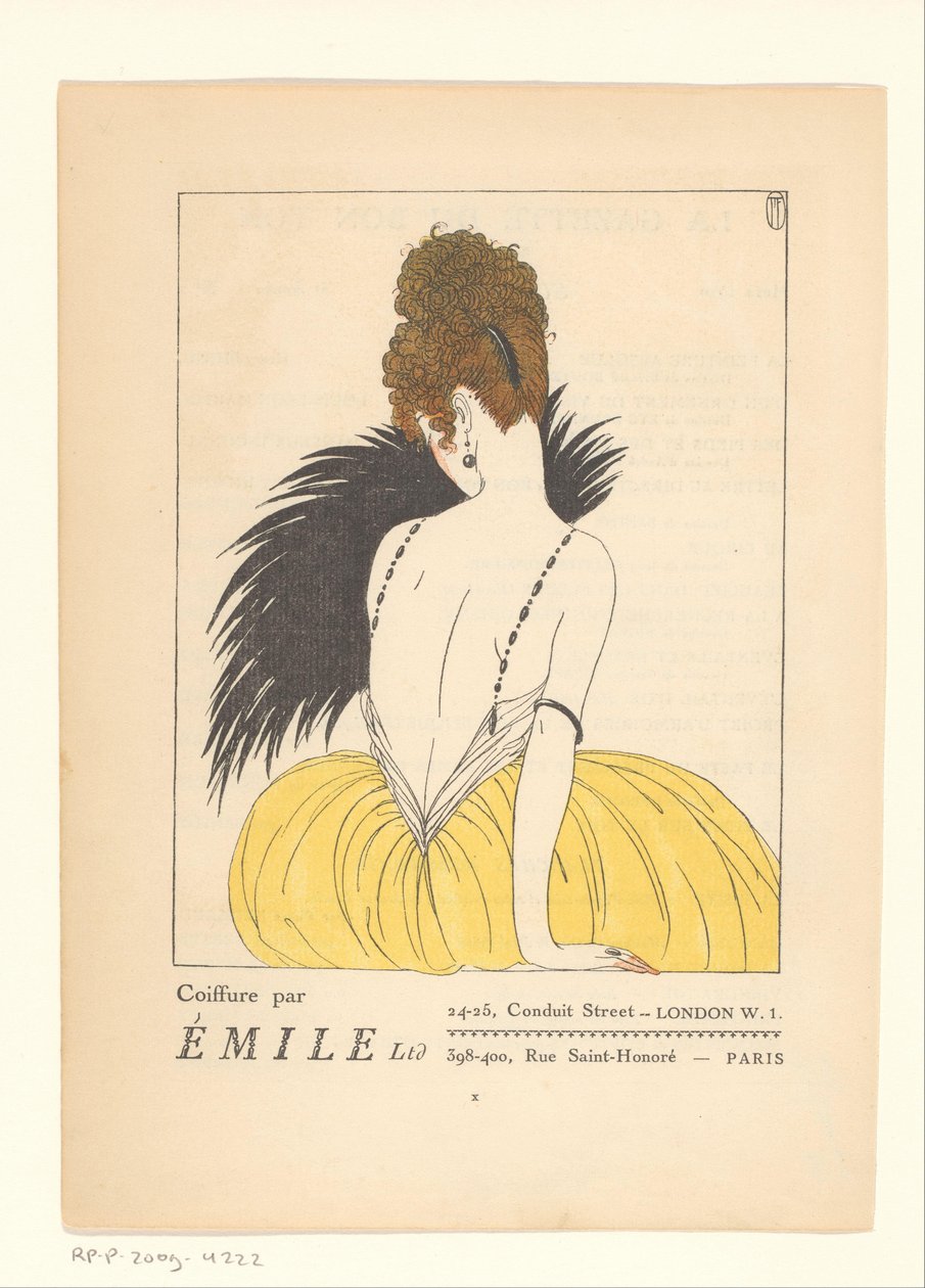 Gazette du Bon Ton, 1920 - 2. sz., X: Émile koiffúrája alkotó: Anonymous
