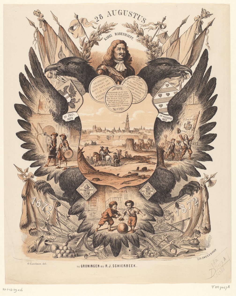 Emléktábla Groningen 1672-1872 domborművének 200. évfordulója alkalmából alkotó: Anonymous