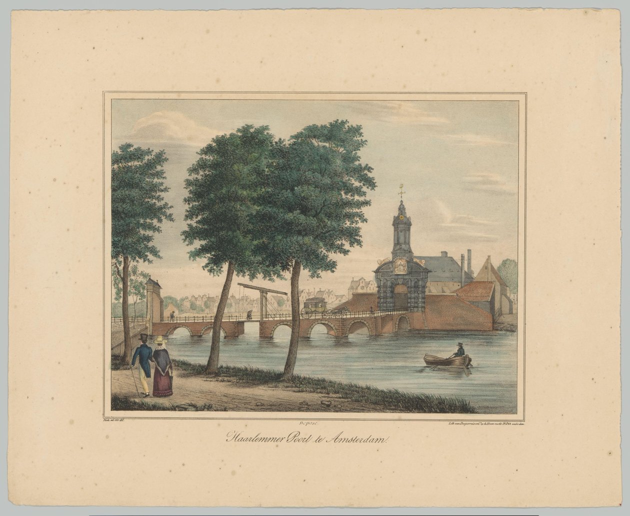 Kilátás a Haarlemmerpoortra Amszterdamban Haarlemmer Poort Amszterdamban (cím a tárgyon) Amszterdam város hat főkapujának arcai. 1. Cahier (sorozat címe) alkotó: Anonymous
