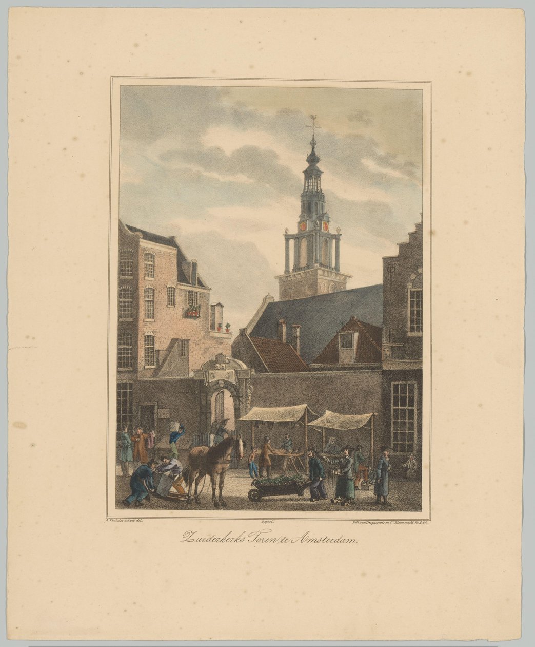Kilátás a Zuiderkerkstorenre Amszterdamban Zuiderkerk-torony Amszterdamban (cím a tárgyon) Amszterdam város hat fő tornyának arcai. 2nd Cahier (sorozat címe) alkotó: Anonymous