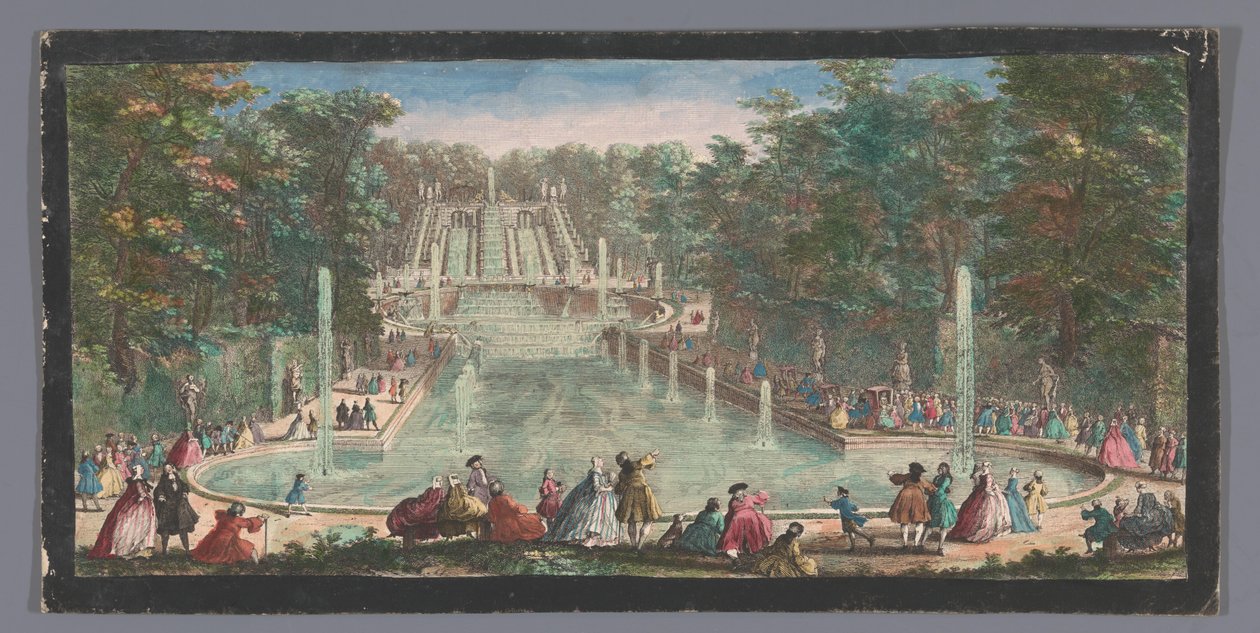 Kilátás a Château de Saint-Cloud kertjének kaszkádjaira Veue de la cascade de St. Cloud (cím az objektumon) alkotó: Anonymous