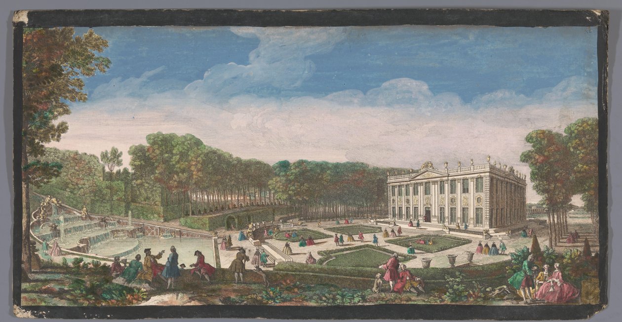Kilátás a Château de Marly kertjének kis parterére Vue du Chateau de Marli du cote du petit parterre (cím a tárgyon) alkotó: Anonymous