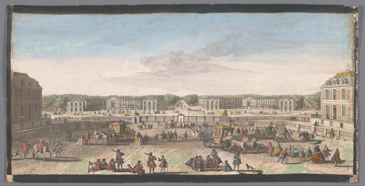Kilátás a Versailles-i palota istállóira Vue des ecuries de Versailles második hűtőrács (cím a tárgyon) alkotó: Anonymous